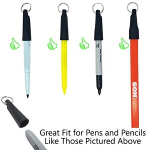 2 Pack - Retractable Pen Reel for Thick Markers & Carpenter Pencils - Carabiner Clip for Apron, Belt Loop or Bag Strap - Great Gift for Baristas, by Reel-N-Rite (Black)