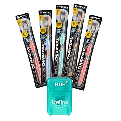 HDP Euro-Tech Toothbrush Size:Pack of 5 with Bonus Type:Charcoal