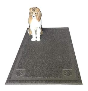 darkyazi pet feeding mat large for dogs and cats,24"×36" flexible and easy to clean feeding mat,best for non slip waterproof feeding mat (grey)