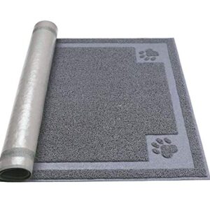 Darkyazi Pet Feeding Mat Large for Dogs and Cats,24"×36" Flexible and Easy to Clean Feeding Mat,Best for Non Slip Waterproof Feeding Mat (Grey)