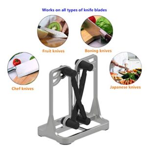 Knife Sharpener, Knife Sharpeners for Kitchen Knives, Knife Sharpening with Adjustable Angles, Ehoyal Kitchen Knife Sharpener Helps Repair Sharpens, Hones, Polishes Blades for Steel Knives