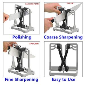 Knife Sharpener, Knife Sharpeners for Kitchen Knives, Knife Sharpening with Adjustable Angles, Ehoyal Kitchen Knife Sharpener Helps Repair Sharpens, Hones, Polishes Blades for Steel Knives