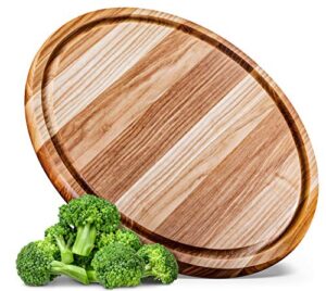 b.brown wood round cutting board 13.5 inches medium cutting board