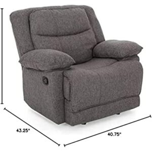 Christopher Knight Home Annabelle Glider Recliner, Charcoal Tweed, Black