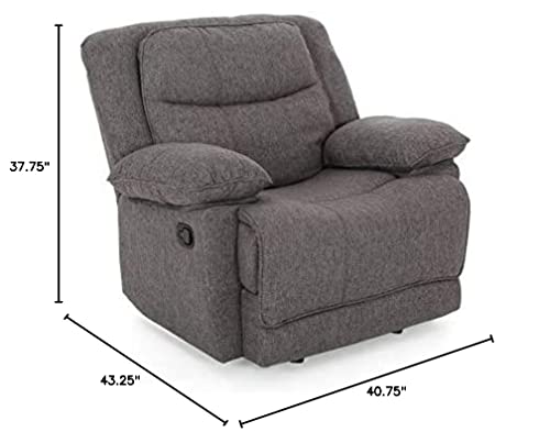 Christopher Knight Home Annabelle Glider Recliner, Charcoal Tweed, Black