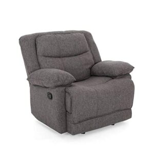 christopher knight home annabelle glider recliner, charcoal tweed, black