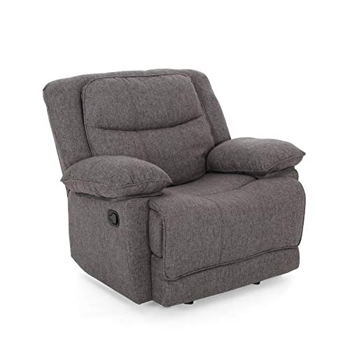 Christopher Knight Home Annabelle Glider Recliner, Charcoal Tweed, Black