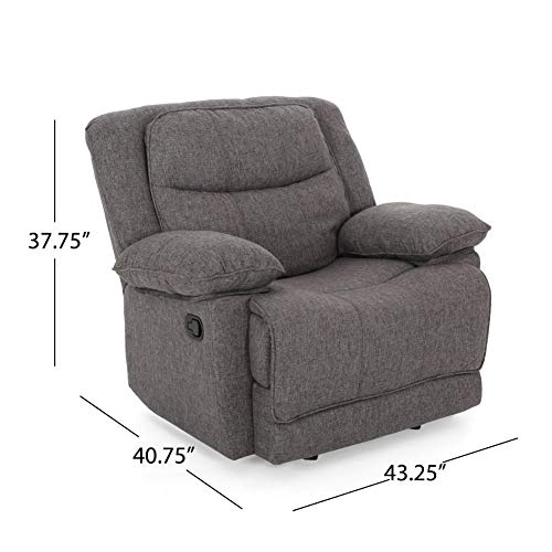 Christopher Knight Home Annabelle Glider Recliner, Charcoal Tweed, Black