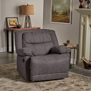 Christopher Knight Home Annabelle Glider Recliner, Charcoal Tweed, Black