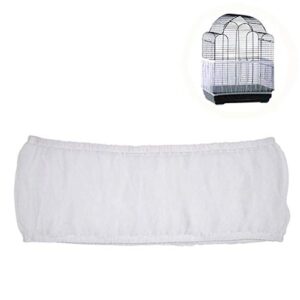 hmh pet bird cage seed catcher guard parrot nylon mesh net cover stretchy shell soft airy skirt traps basket cage (l, white)
