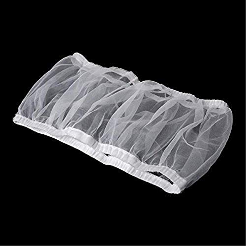 HMH PET Bird Cage Seed Catcher Guard Parrot Nylon Mesh Net Cover Stretchy Shell Soft Airy Skirt Traps Basket Cage (L, White)