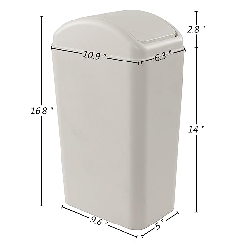 Ramddy Slim Trash Can, 14 Liter Modern Swing Garbage Bin