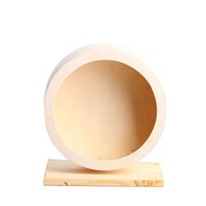 omem hamster exercise wheel，small animals running toy suitable for rat, pig, chinchilla, gerbil, etc. pet wooden harmless, handmade (l)