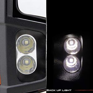 AKKON - For 14-18 Silverado Sierra Pair of Power Fold + Heated + Turn Signal Glass Side Black Texture Towing Mirrors