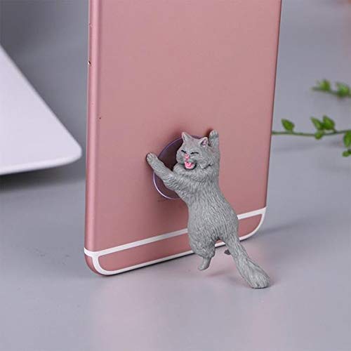 JBBERTH 6 Pack Different Cats Smart Phone Sucker Holder Cute Cat Support Resin Cell Phone Holder Stand Sucker Tablets Desk Sucker Smartphone Holder。