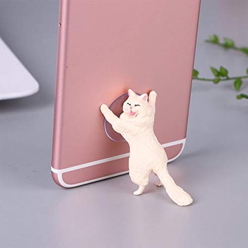 JBBERTH 6 Pack Different Cats Smart Phone Sucker Holder Cute Cat Support Resin Cell Phone Holder Stand Sucker Tablets Desk Sucker Smartphone Holder。