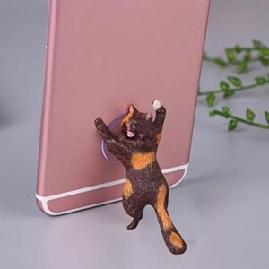 JBBERTH 6 Pack Different Cats Smart Phone Sucker Holder Cute Cat Support Resin Cell Phone Holder Stand Sucker Tablets Desk Sucker Smartphone Holder。