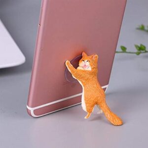 JBBERTH 6 Pack Different Cats Smart Phone Sucker Holder Cute Cat Support Resin Cell Phone Holder Stand Sucker Tablets Desk Sucker Smartphone Holder。