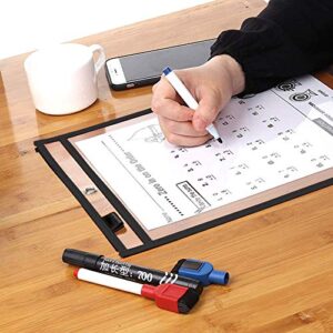 Dry Erase Pockets Oversize 10x14 Pockets Reusable Dry Erase Board Sleeves Black Worksheet Sleeves Perfect for Classroom Organization Ideal for Office and School Work,6 Pack