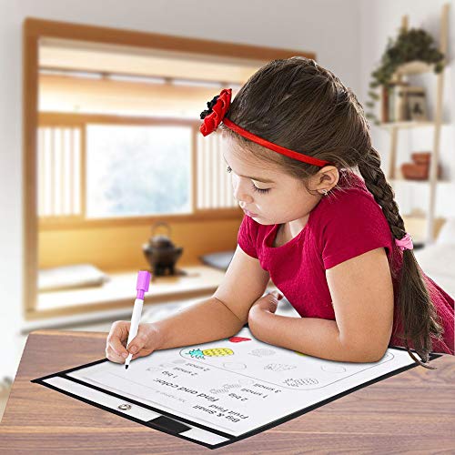 Dry Erase Pockets Oversize 10x14 Pockets Reusable Dry Erase Board Sleeves Black Worksheet Sleeves Perfect for Classroom Organization Ideal for Office and School Work,6 Pack