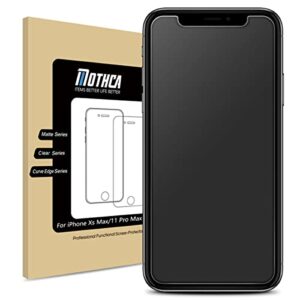 mothca matte glass screen protector for iphone xs max/iphone 11 pro max anti-glare & anti-fingerprint tempered glass clear film case friendly 3d touch easy install bubble free - smooth as silk