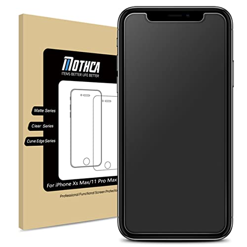 Mothca Matte Glass Screen Protector for iPhone Xs Max/iPhone 11 Pro Max Anti-Glare & Anti-Fingerprint Tempered Glass Clear Film Case Friendly 3D Touch Easy Install Bubble Free - Smooth as Silk