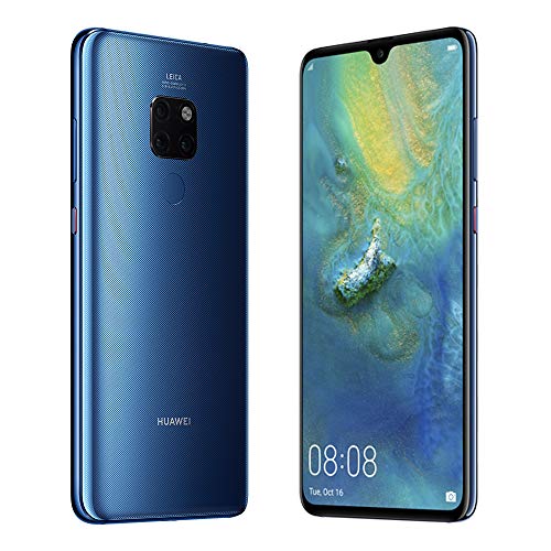 Huawei Mate 20 (128GB/4GB) 6.53" FHD+ Display Triple Camera 4000 mAh Battery 4G LTE GSM Dual SIM Global Unlocked (HMA-L29) International Version, Midnight Blue