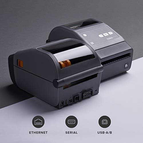 ZEBRA ZD620d Direct Thermal Desktop Printer 203 dpi Print Width 4 in Ethernet Serial USB Cutter Preinstalled ZD62042-D21F00EZ