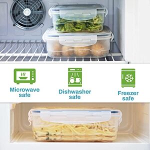 Homemaid Living Premium Airtight Plastic Storage Containers Easy Lock Lid, Microwave Freezer and Dishwasher Safe, Perfect Meal Prep or Food Storage Containers (Set of 7)