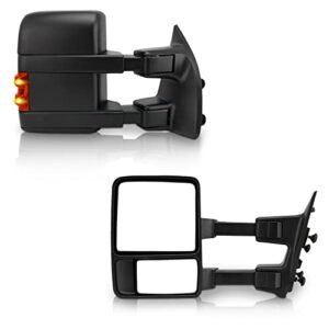 perfit zone towing mirror replacement fit for super duty f250, f350, f450, f550 08-16 pair black