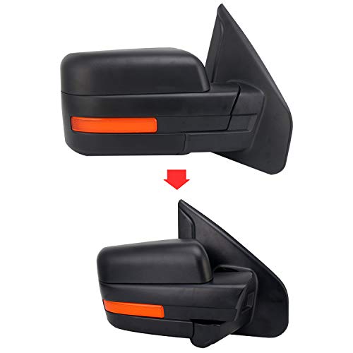 Perfit Zone TOWING MIRROR Replacement Fit For RIGHT Passenger Side F150 07-14 POWERED,BLACK,HEATED,W/AMBER SIGNAL