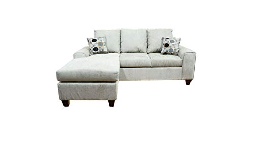 A&A Furniture Contemporary Gray Sofa Chaise