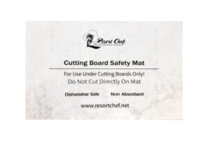 resort chef international non-slip safety mat for under kitchen cutting boards - hygienic non-absorbent and dishwasher safe