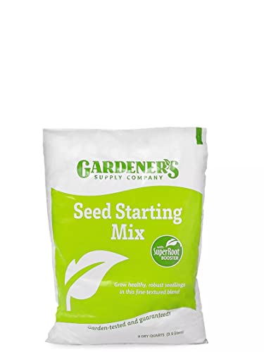 Gardeners Supply Company SuperRoot Booster Seed Starter Mix | Promotes Strong Roots & Boost Plant Growth | High Nutrients Plant Food for Seed Starting Trays and Planters - 9 Quarts