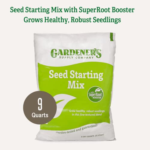 Gardeners Supply Company SuperRoot Booster Seed Starter Mix | Promotes Strong Roots & Boost Plant Growth | High Nutrients Plant Food for Seed Starting Trays and Planters - 9 Quarts