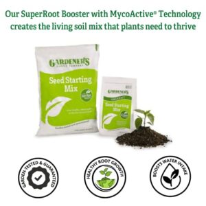 Gardeners Supply Company SuperRoot Booster Seed Starter Mix | Promotes Strong Roots & Boost Plant Growth | High Nutrients Plant Food for Seed Starting Trays and Planters - 9 Quarts