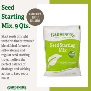 Gardeners Supply Company SuperRoot Booster Seed Starter Mix | Promotes Strong Roots & Boost Plant Growth | High Nutrients Plant Food for Seed Starting Trays and Planters - 9 Quarts