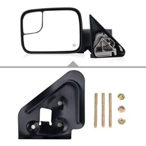 Perfit Zone TOWING MIRROR PAIR SET Replacement for 98-02 RAM 1500 2500 3500 Powered Heated Black