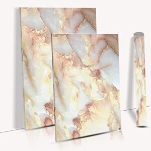 teemall self adhesive jade look marble gloss film contact paper waterproof shelf liner drawer cabinet sticker 15.6inch by 78inch
