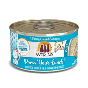 weruva classic cat paté, press your lunch! with chicken, 3oz can (pack of 12)
