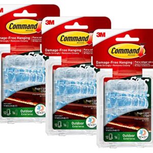 Command Outdoor Rope Light Clips with Foam Strips, Clear, 3 Pack, 36-Clips Total (17301CLRAW-ES)