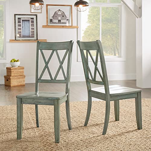 Inspire Q Eleanor Double X Back Wood Dining Chair (Set of 2) by Classic Grey