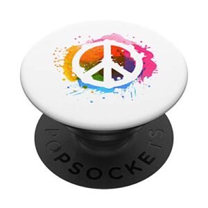 make love not war - hippie gifts peace sign popsockets popgrip: swappable grip for phones & tablets