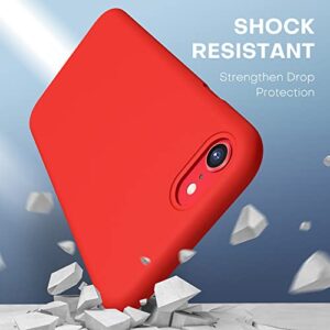 CellEver Ultra Durable Silicone Case for iPhone SE 2022/2020 iPhone 7/8 Military Grade Drop Protection [3 Layers] [Slim Fit] Lightweight Shockproof Cover, Soft Microfiber Lining 4.7 Inch, Fire Red