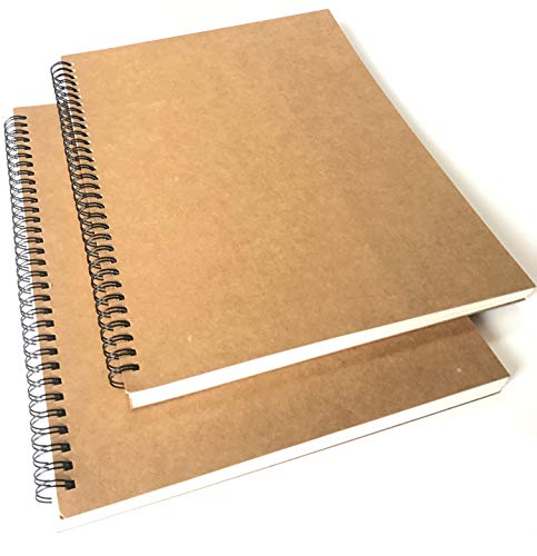 VEEPPO A4/B5 Big Thick Spiral Bound Notebooks and Journals Bulk 2/4Pack Blank/Lined Scrapbook Backpack Books per Book (A4 Blank-2 Pack)