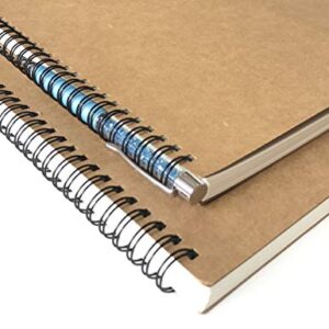 VEEPPO A4/B5 Big Thick Spiral Bound Notebooks and Journals Bulk 2/4Pack Blank/Lined Scrapbook Backpack Books per Book (A4 Blank-2 Pack)