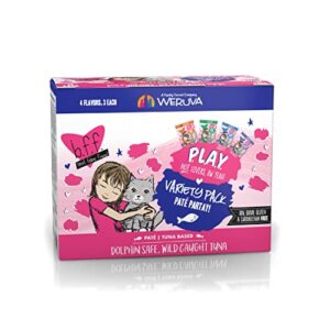 weruva b.f.f. play - best feline friend pate lovers, aw yeah!, pate partay! variety pack, 3oz pouch (pack of 12)