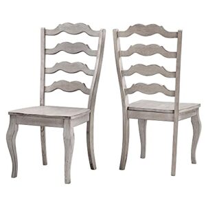 inspire q eleanor french ladder back wood dining chair (set of 2) by classic antique white antique