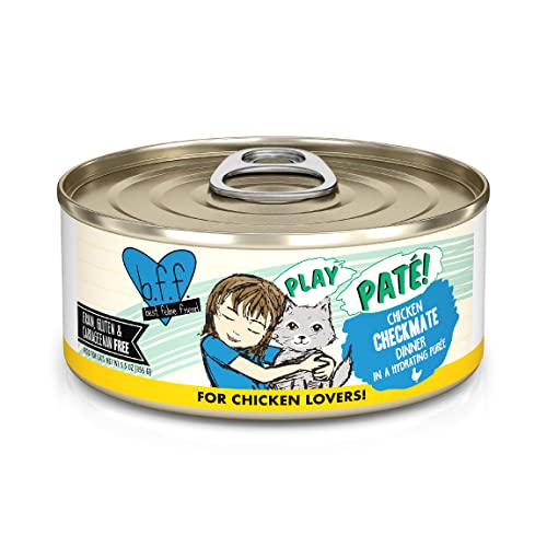 B.F.F. PLAY - Best Feline Friend Paté Lovers, Aw Yeah!, Chicken Checkmate with Chicken, 5.5oz Can (Pack of 8)