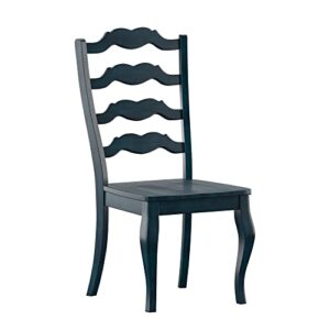 inspire q eleanor french ladder back wood dining chair (set of 2) by classic dark blue antique